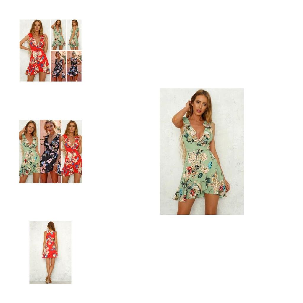 Luxurious Us Summer Women's Boho Sleeveless Beach Midi Dress With Floral Print For Every Occasion In Sizes S-xl
