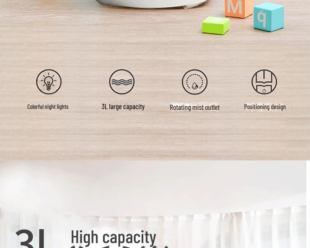 3L Silent Desktop Humidifier with Aromatherapy for Bedroom and Office Use