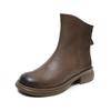 First Layer Cowhide Chelsea Boots Women's 2025 Autumn and Winter New Khaki Retro Leather Short Boots Women's Leather Boots