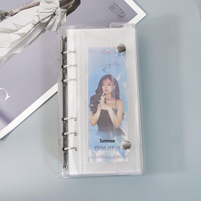 A6 6-Hole High-Transparency Vertical Card Album Inner Page - Compact 3-Inch Four-Grid Storage for Daily & Weekly Cards.