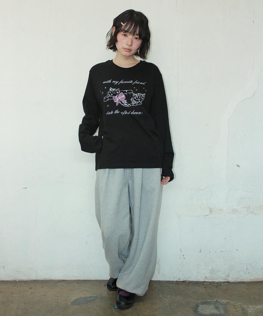 RONRON Softest Dream Cat Long Sleeve Black