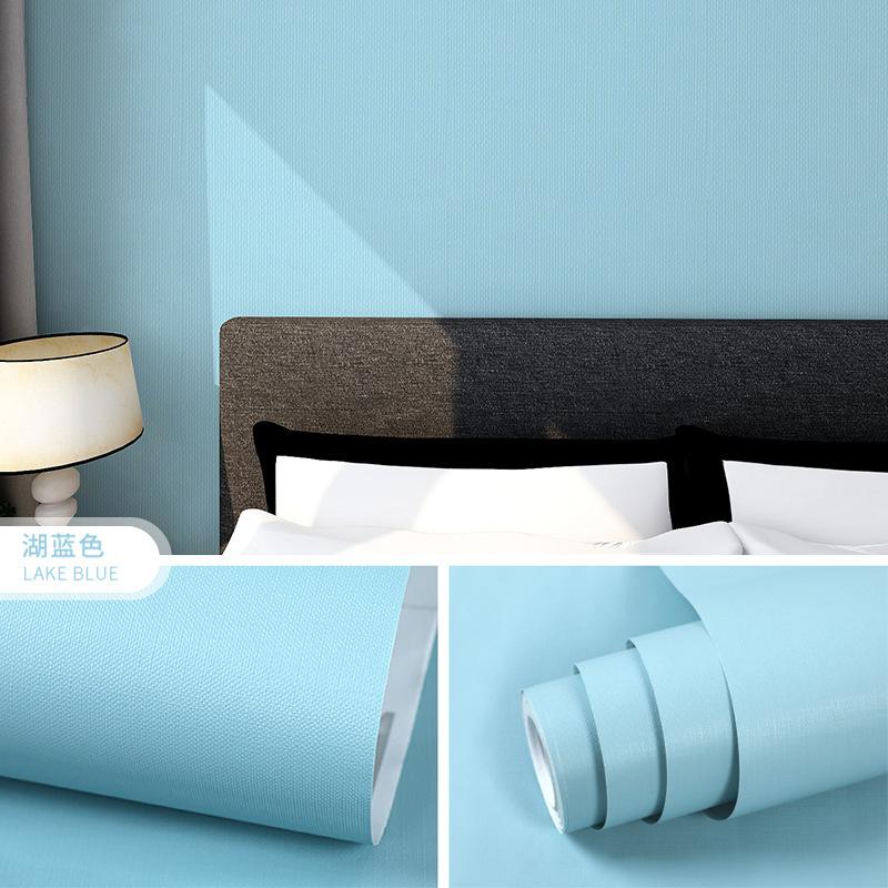 Solid Color Wallpaper Pvc Self-adhesive Thickened Background Wall Pasting Wall Remodeling Furniture Renovation Wallpaper