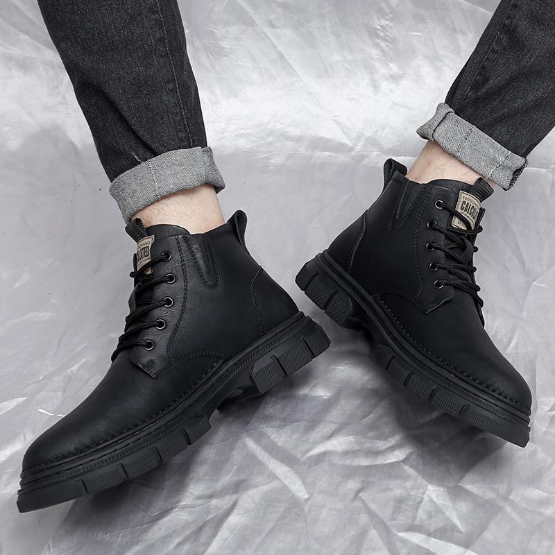 Fashion 2024 Classic Genuine Leather Ankle Boots for Men Luxury Brand All-match Mens Hiking Sneakers Handmade Male Low Top Casual Shoes