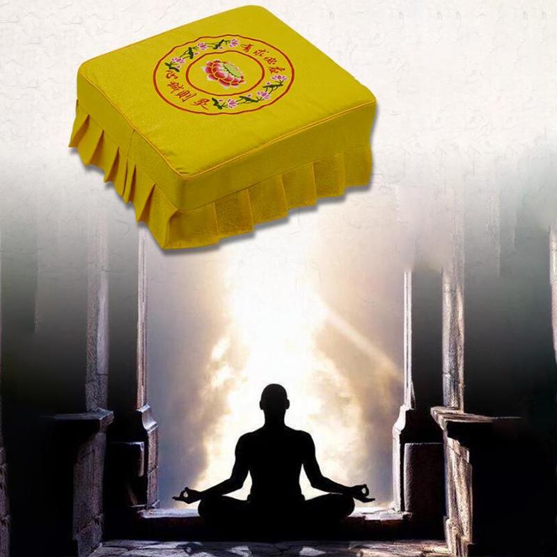 Lotus-Stickerei Anbetung Baddha Kissenbezug Satin Yoga Tischset-Abdeckung Tempel Buddhistischer Segen Gebet Futonbezug Ohne Füllung