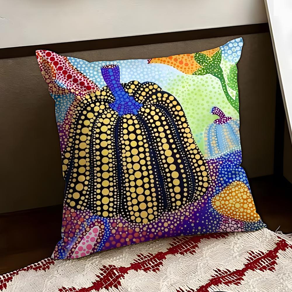 YYayoi KKusama Abstract Art Cushion Cover Reversible Soft Durable Pillow Cover Home Car MultiScene Use for Daily Comfort