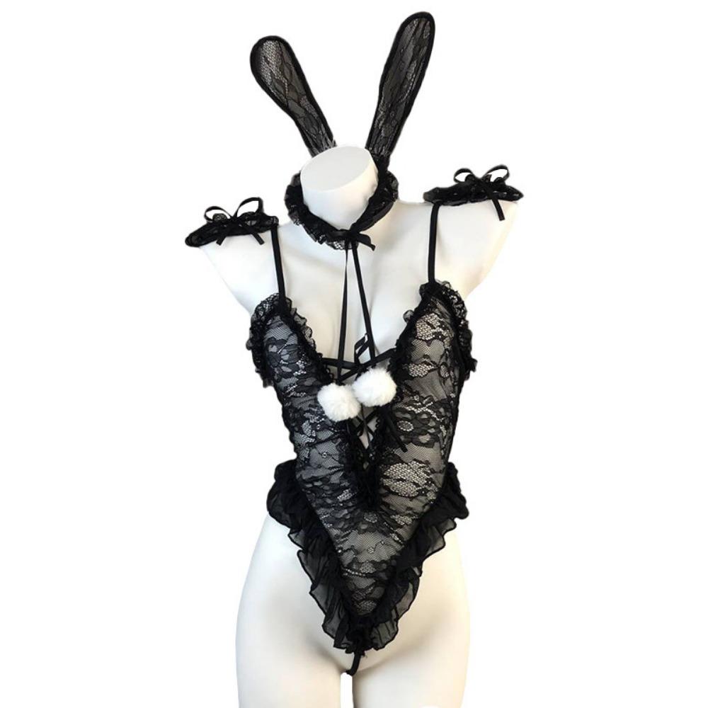 Sexy Lingerie Female Sexy Cosplay Bunny Hot Lace Seduction Free Slim Perspective Suspender Uniform