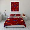Golden and Blue Stars Pattern Bedding Duvet Cover Set Duvet Cover Pillowcases  (1*Duvet Cover 2*Pillowcases, Without Duvet Insert)