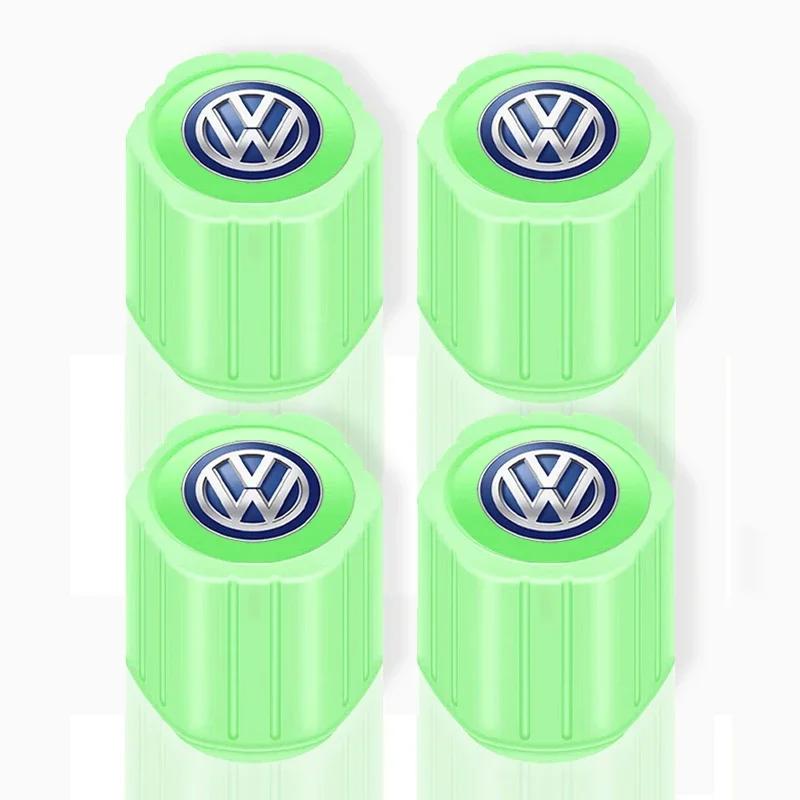 

For Volkswagen Fluorescent Car Stem Caps Tire Valves Caps Stem Cover For Volkswagen Sagitar GTI Passat R-Line Jetta R Scirocco T