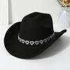 Heart-shaped Diamond Jazz Knight Hat Wide Brim Sun Hat Stylish Cowboy Hat  For Men Women