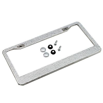 אופנתי Bling Rhinestones רכב רכב אמריקאי לוחית רישוי אחורית מסגרת מתכת