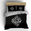 Set Design Fiamma Argentata Morbido Confortevole Copripiumino Set Biancheria da Letto Incluso 1*Copripiumino & 2*Federe, Regalo
