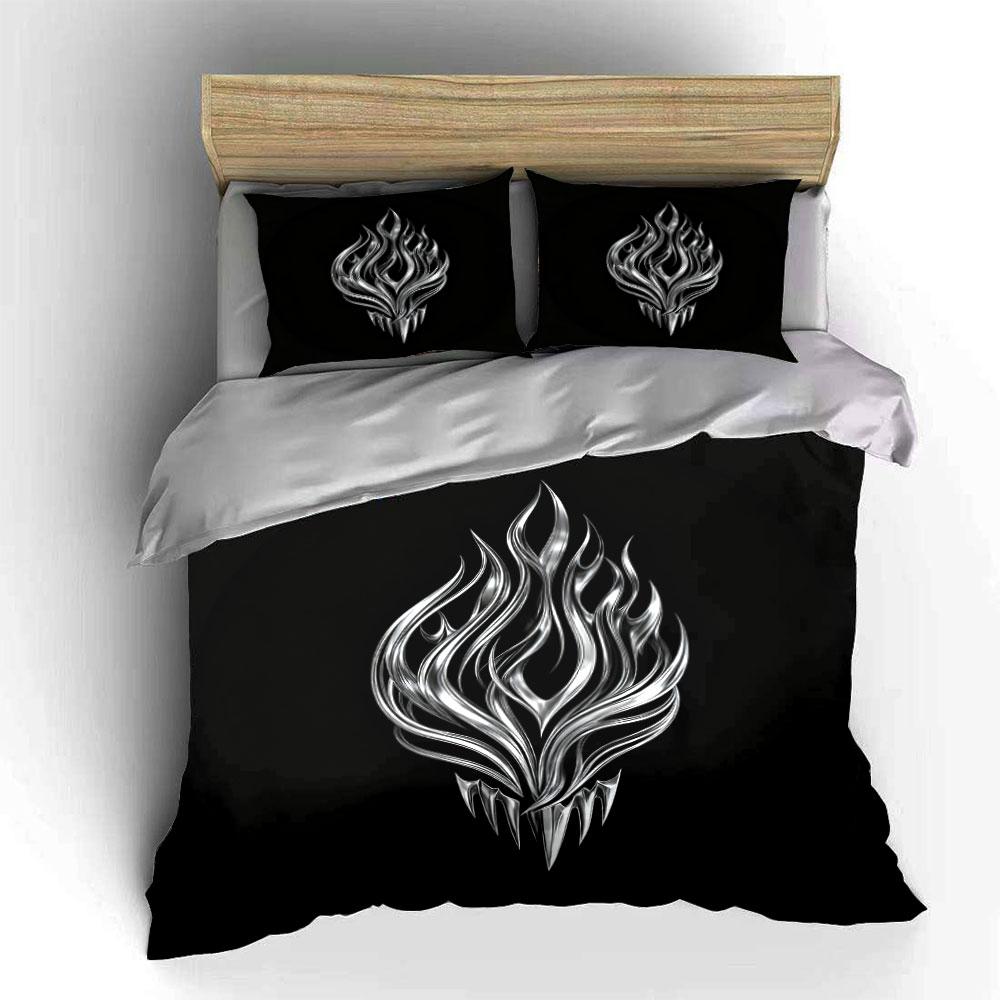 Set Design Fiamma Argentata Morbido Confortevole Copripiumino Set Biancheria da Letto Incluso 1*Copripiumino & 2*Federe, Regalo