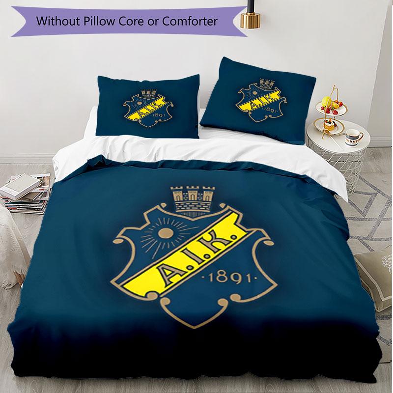 3pcs Duvet Cover Set (1*Duvet Cover + 2*Pillowcase, Without Core), AIK Fotboll Print Soft All‑Season Bedding Set, Home Bedroom Decor Gift