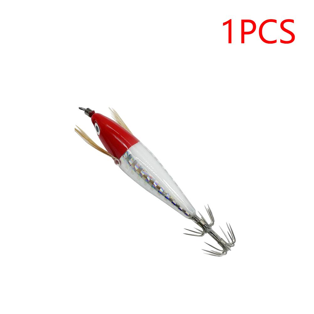 3/2/1PCS 5.5g Laser Luminous Floating Horizontal Wood Shrimp Egi Lure Squid Jigging Shrimp Hook Octopus Cuttlefish Fishing Baits