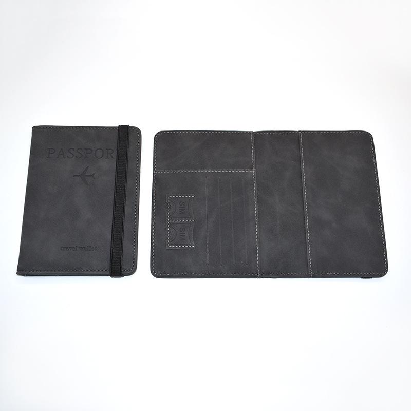 High-End PU Leather RFID Passport Holder with Anti-Theft Multi-Card Slots & Document Sleeve