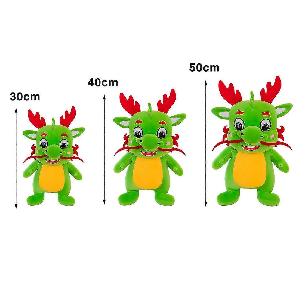 GREEN  40CM  Stuffed Doll Toy Fully Filled Adorable Appearance Vivid Facial Expressions Spring Festival Dragon Plush Toy New Year Gift