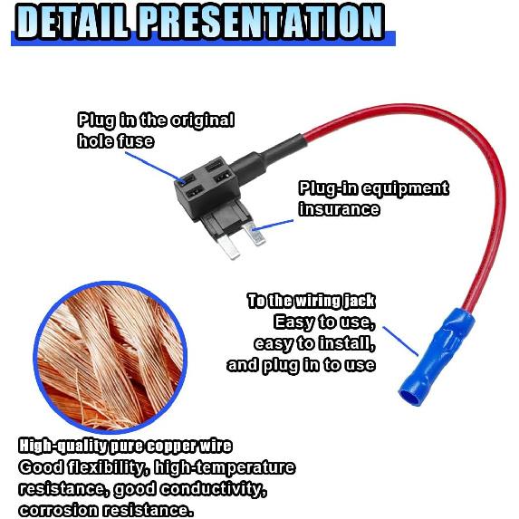 5PCS 12V Car Add-a-Circuit Fuse TAP Adapter, Automotive Fuse Holder with 15 Amp Blade Fuses, Mini ATM APM Blade Fuses Holder for Cars, Trucks, Boats
