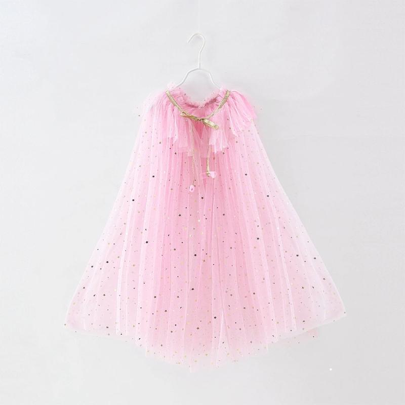 Colourful Princess Cape Cloaks for Little Girls Christmas Halloween Custome Cosplay Party Dress Shiny Sequin Shawl