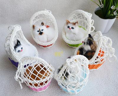 Simulation Basket Cat Animal Ornaments Gifts Tourist Souvenirs Gifts