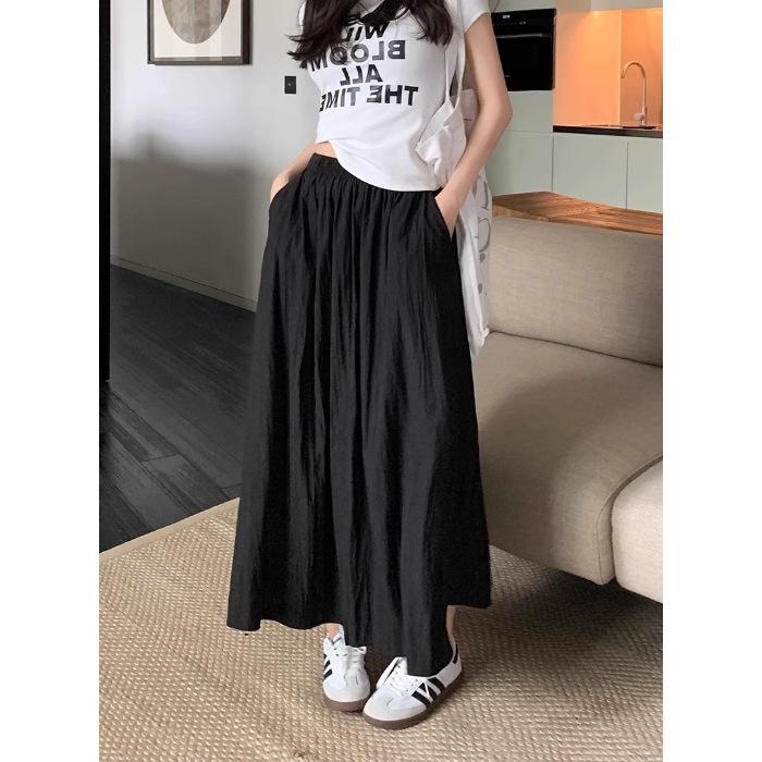 Yamamoto High-Waisted Pleated Long Skirt - Slimming Japanese Casual Summer Style
