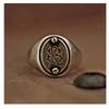Handcrafted Adjustable Open Ring Men Women Sterling Double Layer Geometric Rivet Design Vintage Minimalist Jewelry