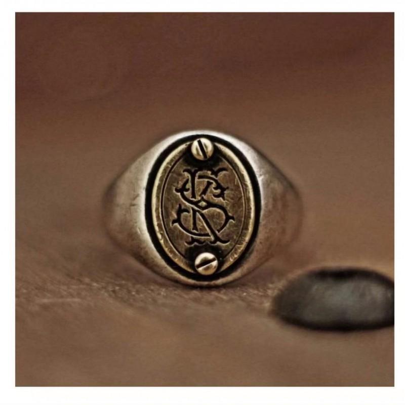 Handcrafted Adjustable Open Ring Men Women Sterling Double Layer Geometric Rivet Design Vintage Minimalist Jewelry