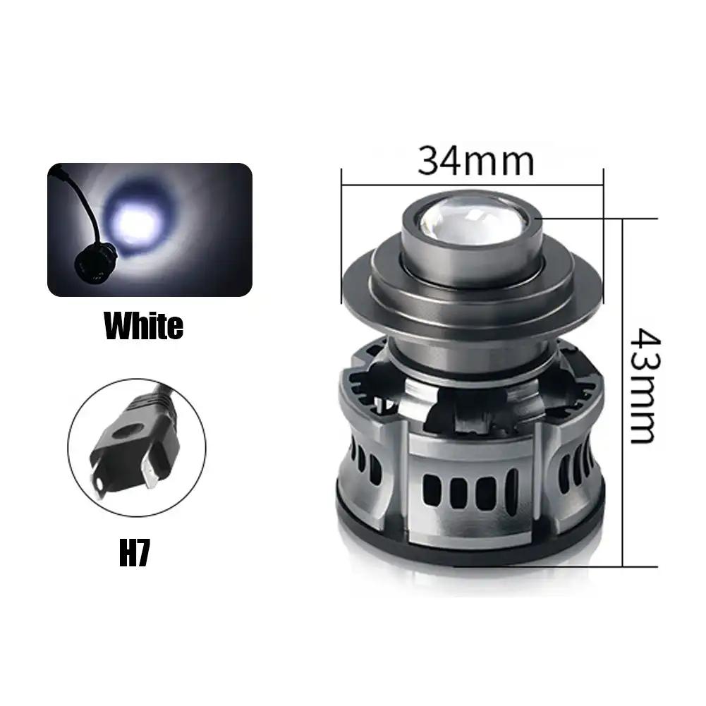 Ny Laserlinse Bil H7 H11 Linse Frontlykt 12V H8 H9 9006 HB4 Led Tåkelyspære Tåkelys Hvit Gul Isblå Turbo Tåkelys