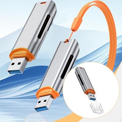 USB 3.0 Card Reader Double Cards Slot Design Lanyard Hole Replacement Portable Practical