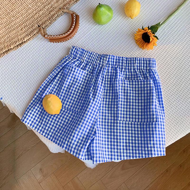 

ZANZEA Женские летние свободные повседневные шорты с клетчатым принтом S синий