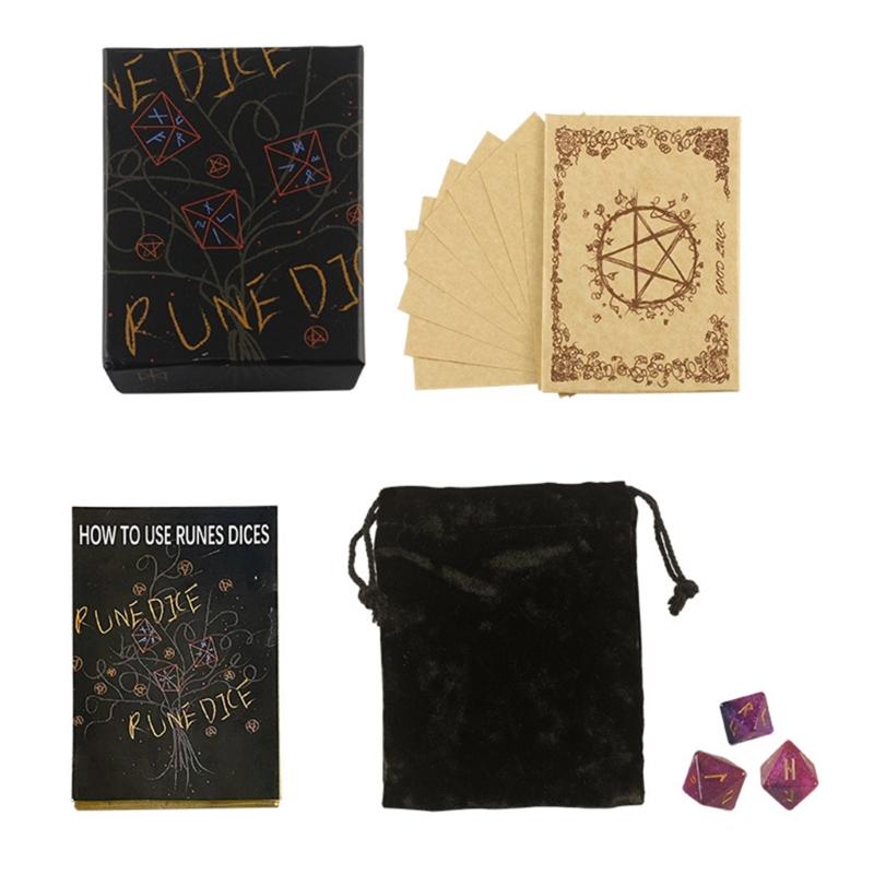 

Resin Rune Dices Set Polyhedral Dices Multi-Sided Rune Dices Role Playing Game Set forTabletop Player Easy to Use 1