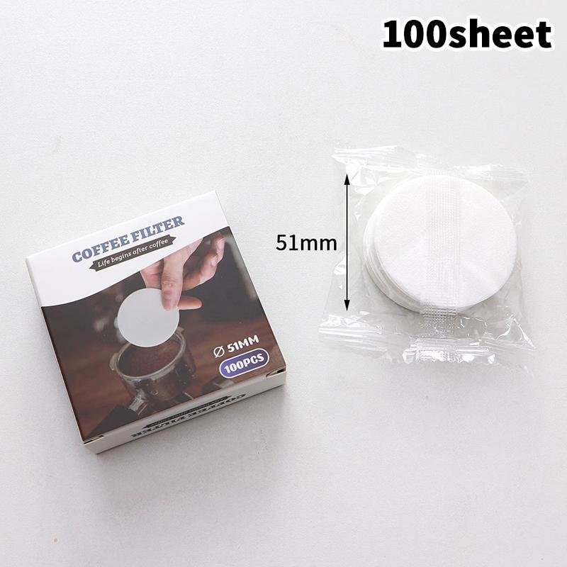 51/53/58mm Portafilter Basket Coffee Filter Paper For Espresso Machines 100 Sheets Round Coffee Paper Filter Outdoor Tableware
