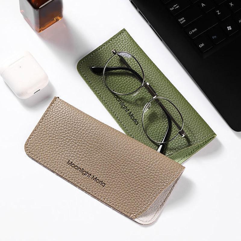 1PC Einfache Brillen Lagerung Tasche Brille Fall PU Leder Sonnenbrille Brille Tasche Beutel