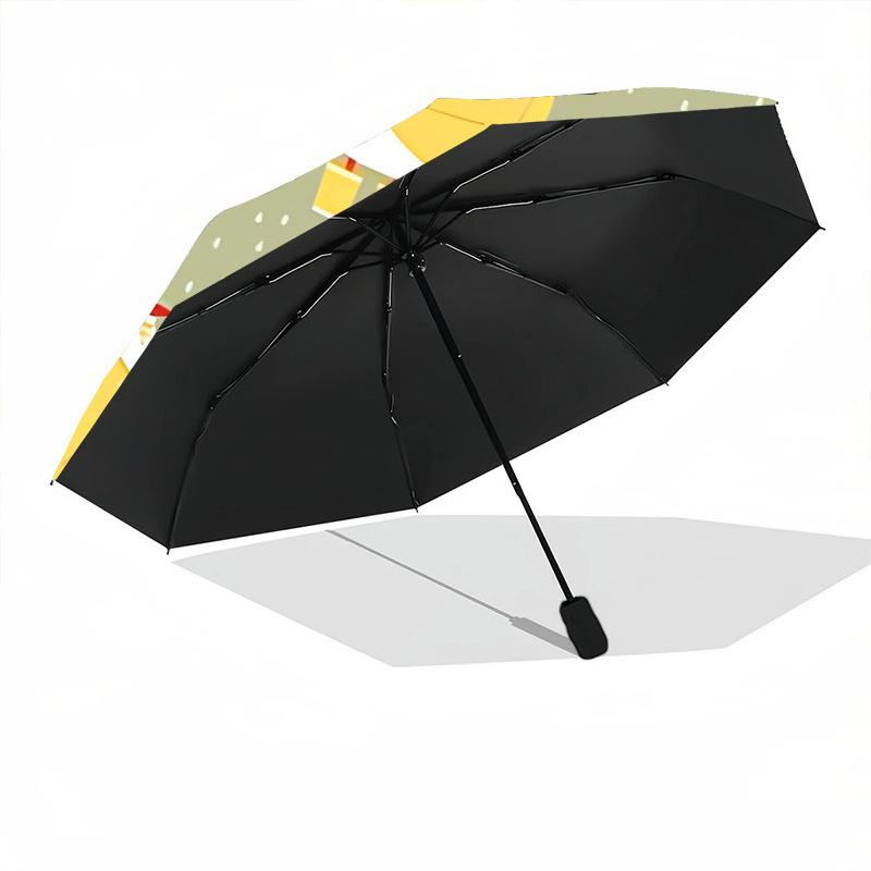 1pc Chicken Pattern Automatic Umbrella | Portable Foldable 8-Rib Manual Open, Cute Birthday & Holiday Gift for Outdoor Yy260107093