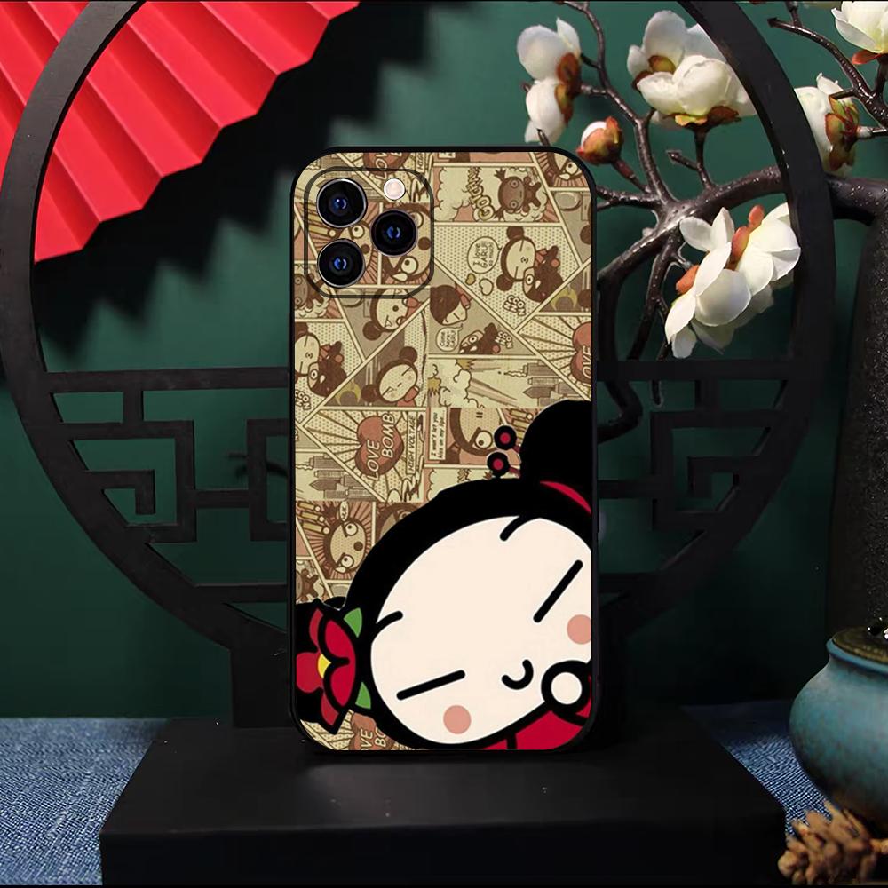 Pucca-A G-Garu Cartoon Phone Case For IPhone 17 Pro Max 16 15 14 Pro Max 13 11 X Xs Xr 8 7Plus Silicone Cover