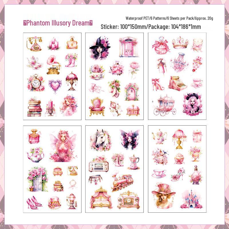 Kusari ZABC Shadow Rose Series Stickers: European Retro Journal Collage Materials in 4 Styles