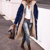 Solid Color Hooded Cotton Double-Sided Slim Fit Cardigan Coat with Long Sleeves