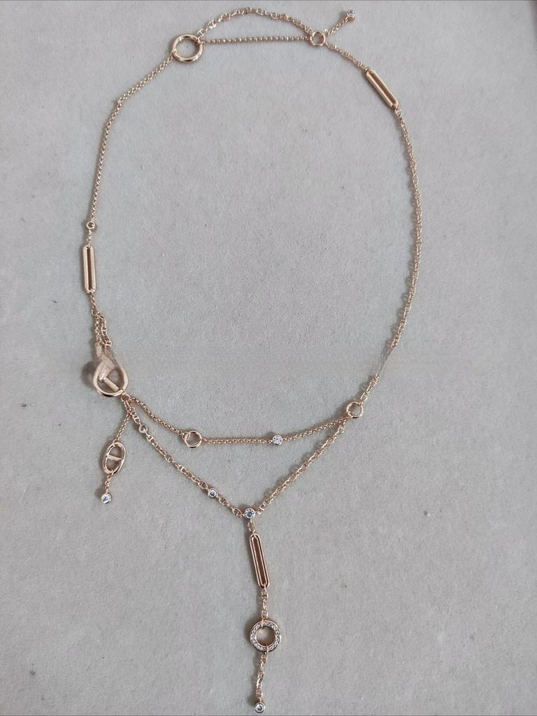 H Hög Version Ny Mode Grisnäsa Franskad Halsband Hög Nisch Design Mångsidig Nyckelbenskedja