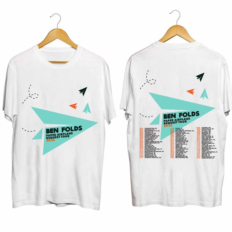 

Футболка из плотного хлопка 300GSM Ben Folds - Рубашка для тура по запросу бумажного самолетика Рубашка фаната Ben Folds Рубашка для концерта Ben Folds Рубашка для бумажного самолетика