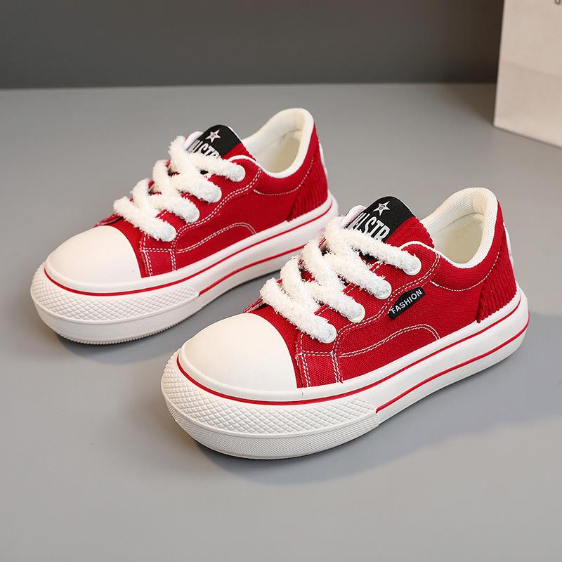 

[Customized] BR11082025 spring and summer breathable women s shoes canvas shoes round head wear-resistant heightening Korean version casual shoes 35