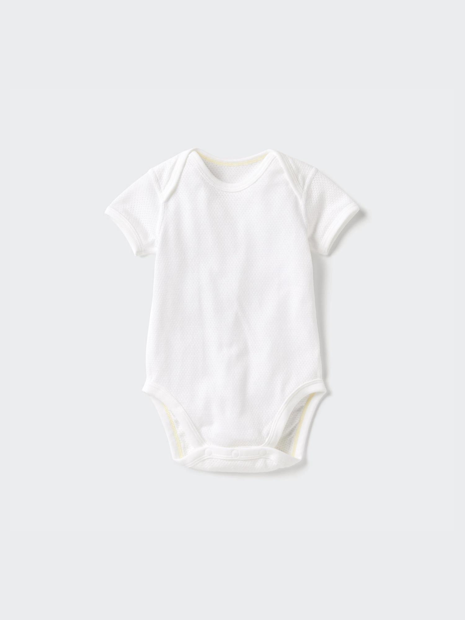 

Uniqlo Bn Хлопковая сетчатая внутренняя часть боди с коротким рукавом 1p Plain 00 WHITE/BABY 90