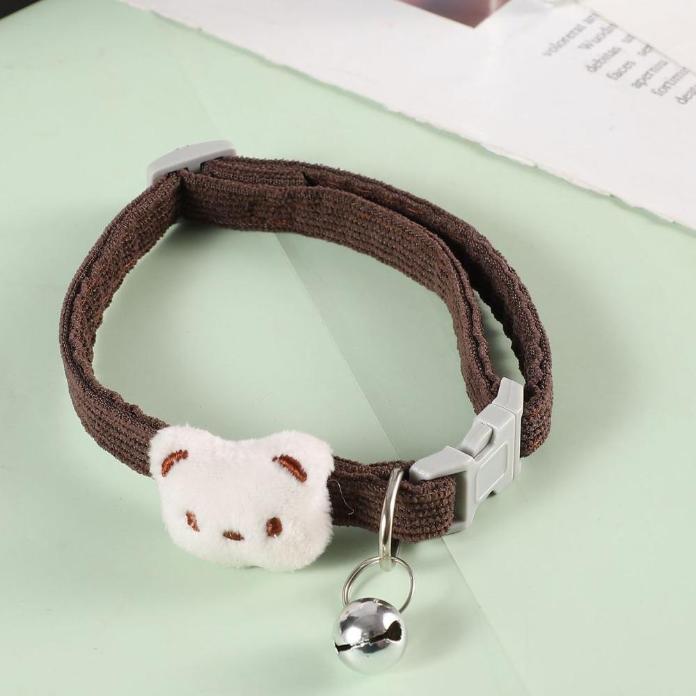 

Lovely Pet Collar Adjustable Cat Collar High Quality Pet Necklace Dog Walking коричневий