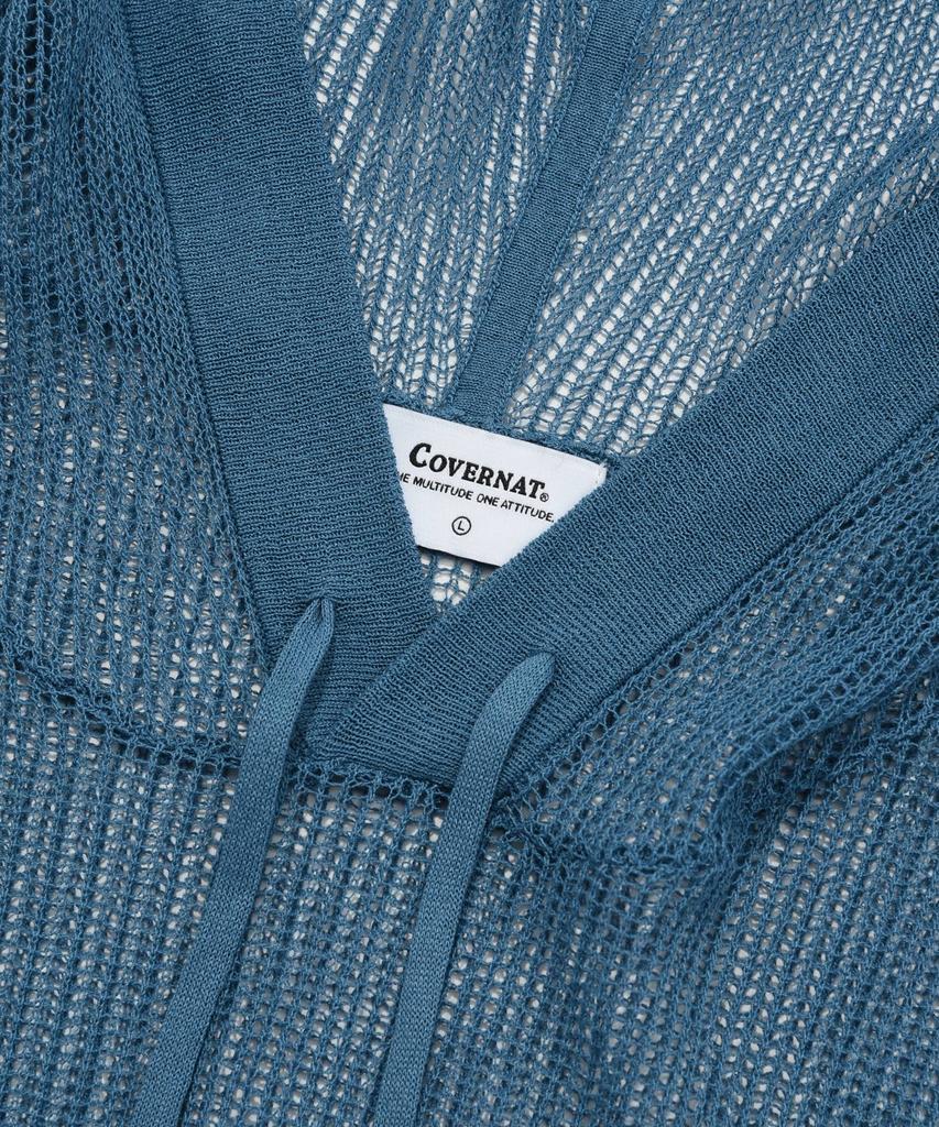 COVERNAT Authentic Mesh Knit Hoodie Ash Blue