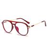 Women Retro Anti Blue Light Computer Glasses Designer Vintage Men Half Frames Eyeglasses Trendy Office Accessory