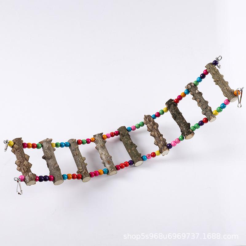 Parrot Chewing Toy Set: Pepper Wood Ladder, Swing, Stand Stick, Cuttlefish Bone Molar String