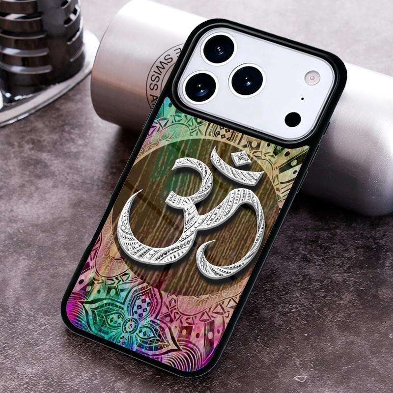 Aum om Namaste symbol floral zen yoga Phone Case For iPhone 17 16 15 14 13 12 11 Pro Max Plus 17Air Soft Silicone Cover