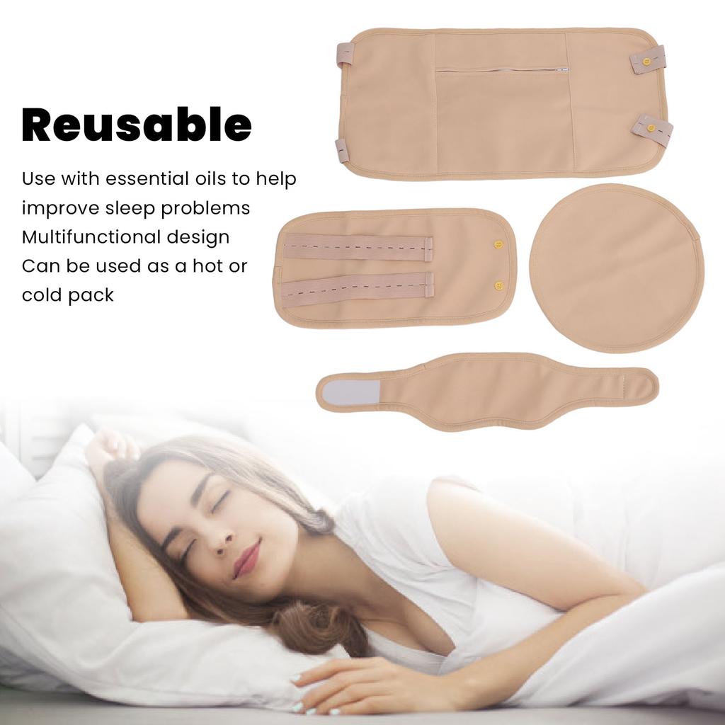 4pcs Castor Oil Pack Wrap Set for Waist Neck Chest Leg Liver Detox Adjustable Button Reusable Soft Castor Oil Packs