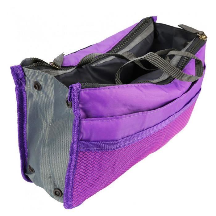 Organisateur de sac à main - SHOP-STORY - Violet - 100% nylon - Lavable en machine - 13 compartiments
