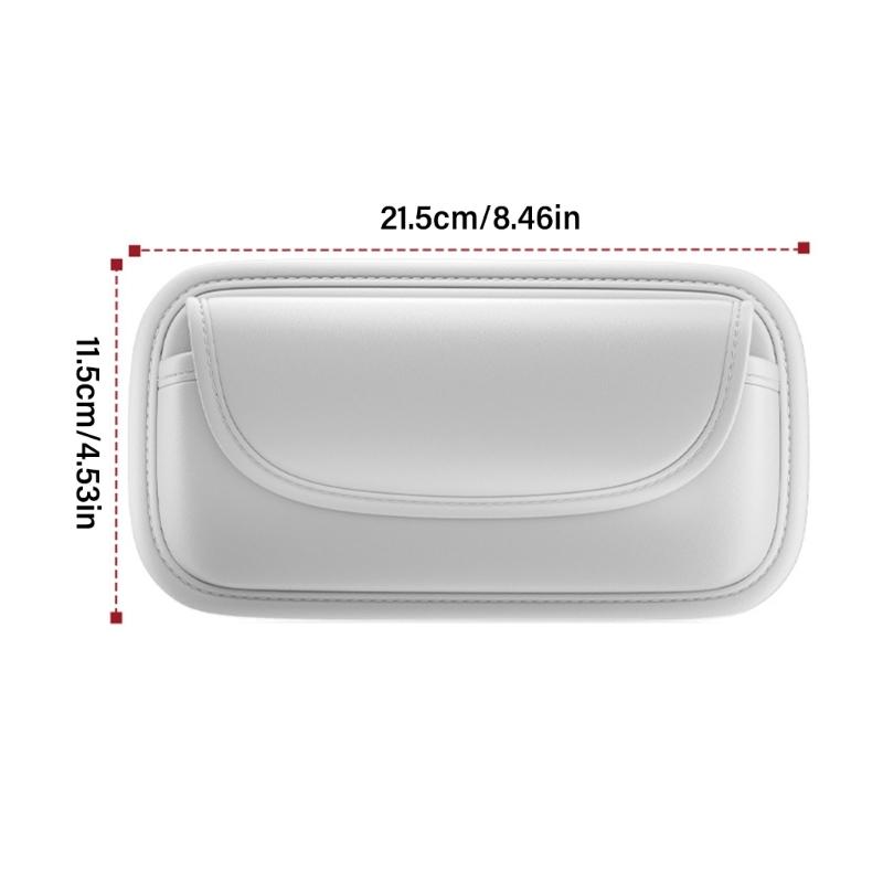 Multipurpose Wear Resistant Car Eyeglass Holder with Magnetic Lid, PU Leather Sunglasses Case Organizers for Auto Visors