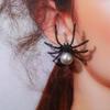 Elegant Black Pearl Spider Earrings for Women - Trendy Light Luxury Ear Studs