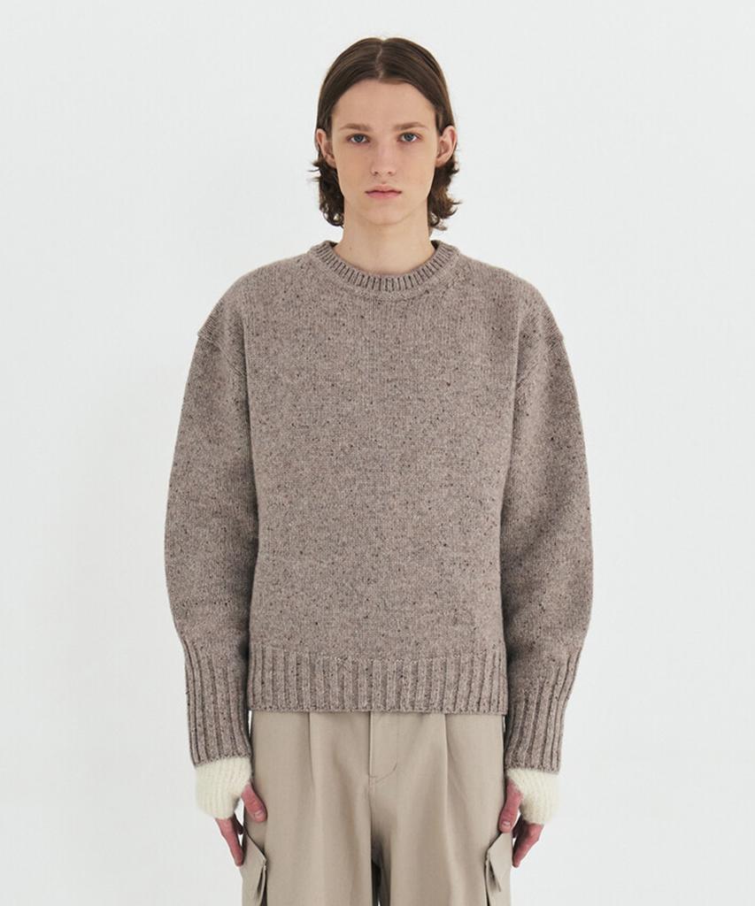 Windeo Modified Wool Knit Sweater - Mellange Taupe
